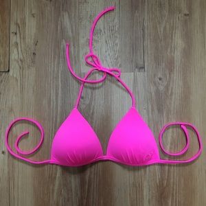 Neon pink push up bikini top